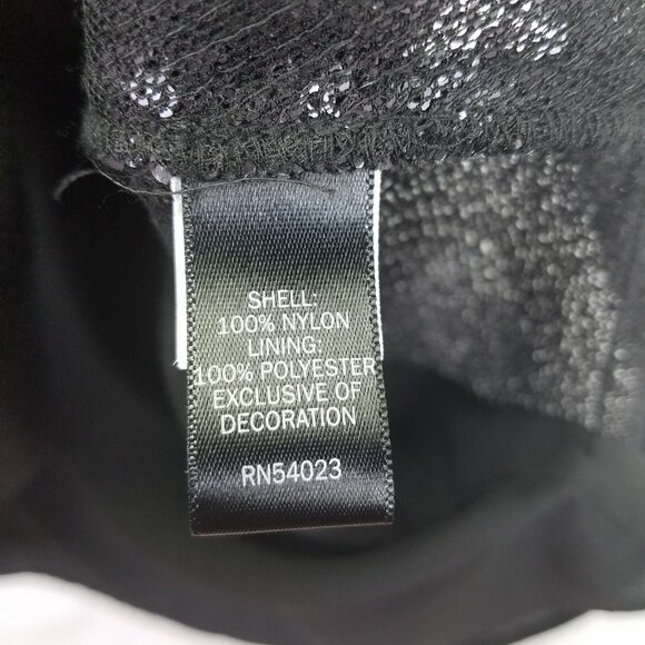 Banana Republic BR Sequined Sheath Dress 6 Matte Black Crossover Surplice Mini - Picture 9 of 14